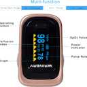 Oxygen Saturation Monitor, Wrinery Premium Pulse Oximeter Fingertip, Oxygen Monitor, O2 Saturation Monitor, OLED Portable Oximetry with Batteries, Lanyard (Rose gold-Royal black)