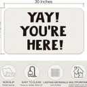 Yay You're Here Door Mat, Funny Welcome Doormat Outdoor Indoor Entrance, Funny Welcome Mats for Outside Entryway Porch, 17x30 Inches