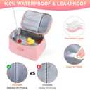 PIIOSER Breast Milk Cooler Travel Bag with 2 Ice Pack, Fits 6 Breastmilk Storage Bags Up to 8Oz, Insulated Small Baby Breastmilk Storage Cooler Bag for Daycare and Breastfeeding Mom (Pink-XS)