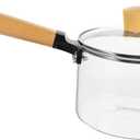 Kitchen Cooking Pot Glass Soup Pot Wooden Handle Heat Resistant Glass for Cooking