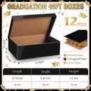 Eersida 12 Pack Graduation Cap Gift Boxes 2026, 14 x 9 x 4 Inch Large Corrugated Keepsake Box Congrats Grad Candy Card Storage High School College Graduation Party Favors Gift for Girls Boy (Black)