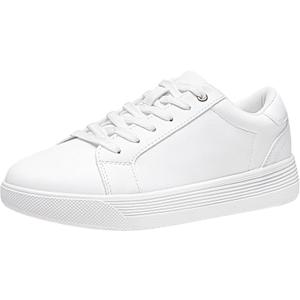 Vepose Women's 8012 Lace Up Classic Fashion Sneakers Comfortable Cute Shoes (7, Casual Sneakers-8015-all White)