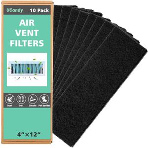 4"x12" Activated Carbon Air Vent Filters for Home, 10 Pack Dust Control Activated Charcoal Floor Vent Filters Air Filter Freshener for Home Vents to Purify Indoor Air