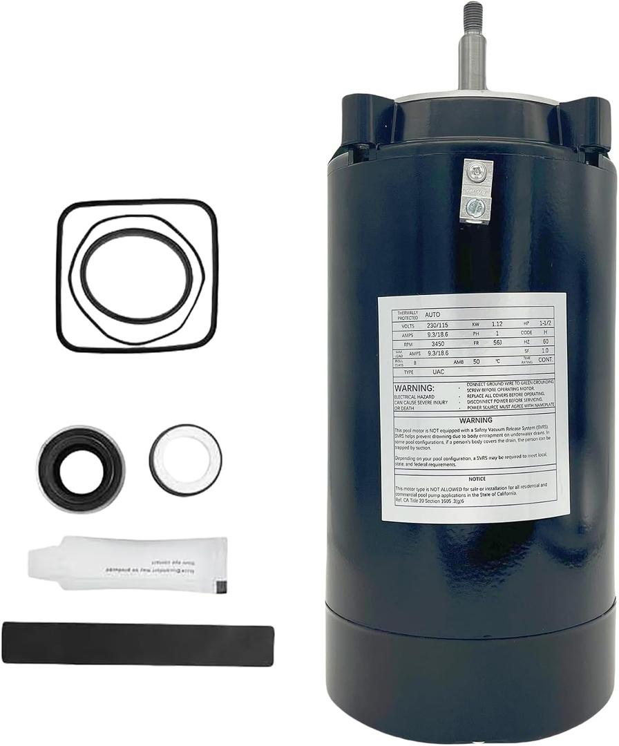 UST1152 Swimming Pool Pump Motor Kit 1.5HP, 115/ 230V Round Flange Pool Pump Motor Replacement for Hayward/ Super Pump/ Super II/ Northstar and Jacuzzi Magnum Pumps