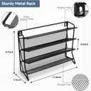 DIDITIME Spice Rack Organizer with 24 Glass Jars and 60 Labels, 4-Tier Seasoning Organizer for Cabinet, Countertop, Pantry or Wall Mount, Rust-Resistant Carbon Steel Spice Jar Set with Marker
