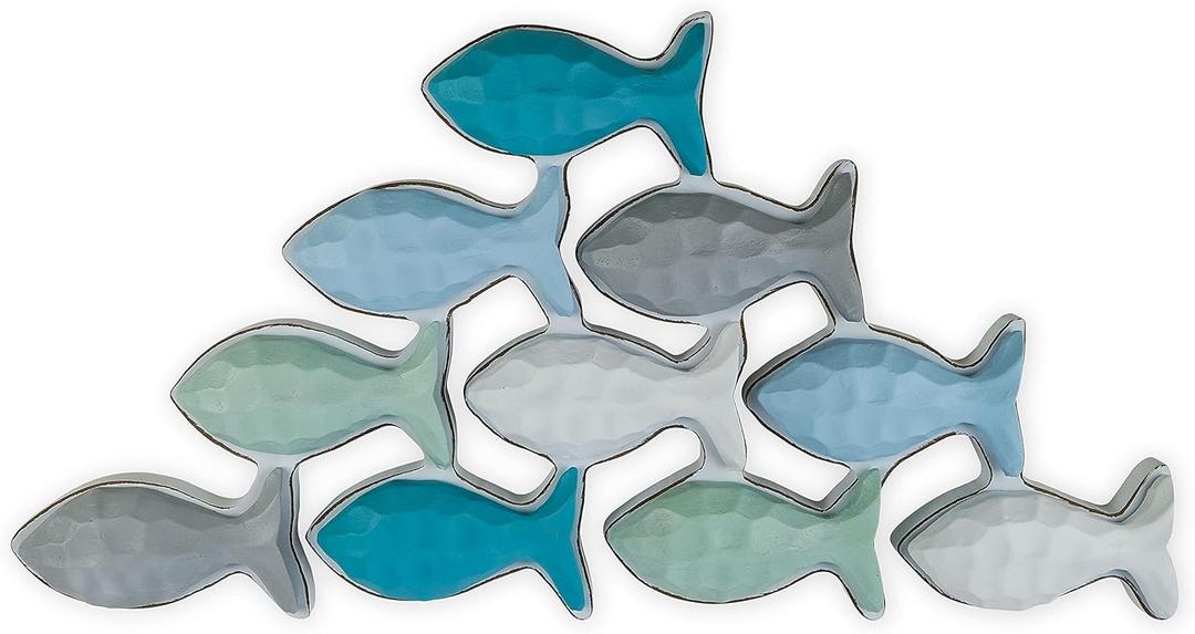 SAILINGSTORY Wooden Fish Wall Decor Coastal Beach Decoration for Home Lake House Decor Small (15.2L" x 7.9W")