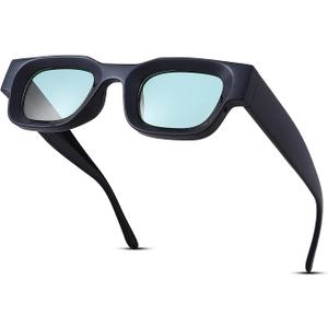 HYCEEDI Thick Square Frame Sunglasses for Women Men Fashion Chunky Rectangle Sun Glasses Shades