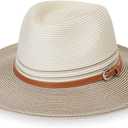 Wallaroo Womens Petite Kristy Fedora (Ivory/Stone, Small) UPF 50+ UV Sun Protection, Packable, Adjustable, Small Size Fedora Sun Hat for Travel, Hiking, Outdoor Adventures | Year Round (Beige)