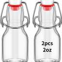 60 Pack Mini Swing Top Glass Bottles, 2 oz Mini Storage Bottles with Personalized Label Tags and String for Crafts, Decoration, Wedding Party (60)