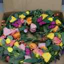 24 Inch Spring Wreaths for Front Door, Artificial Tulip Wreath with Lights & Butterflies, Spring Summer Easter Wreath for Indoor Outdoor Decor