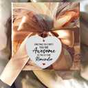 Positive Gift for Women Hanging Ornament Ceramic Heart Keepsake You are Awesome Inspirational Encouragement Cheer Up Gifts Birthday Christmas Decoration Tree Gifts for Best Friend Sister Family