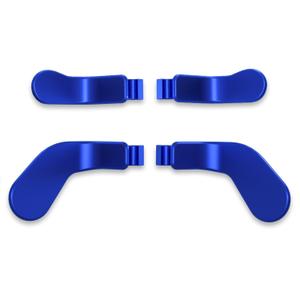 eXtremeRate 4 pcs Metallic Blue Stainless Steel Paddles, Replacement Interchangeable Hair Trigger Locks for Xbox One Elite, Xbox Elite Series 2 & Elite 2 Core Controller