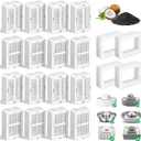 16 Pack Replacement Filters for 360 CupCake Ceramic Pet Fountain, GISOFIK Cat Water Fountain Filter, Triple Filtration Pet Fountain Filter, Ceramic Cat Fountain Filters with 4 Foam Sponges