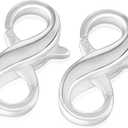 Jadive 2 Pcs Lobster Clasp 925 Sterling Silver Double Opening Lobster Clasp and Closures Bracelet Extender Necklace Connector for DIY Jewelry Repair Kit Bracelet Necklace Closing(Silver)