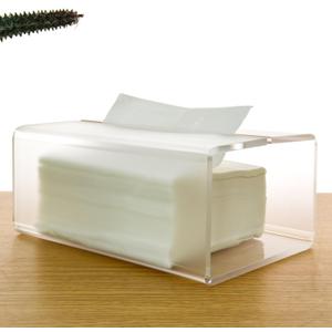 Acrylic Rectangle Facial Tissue Box Holder - Waterproof Dispenser with Non-Slip Base for Bathroom, Kitchen, Office & Car (Frosted, 9.37"x5.03"x3.3")