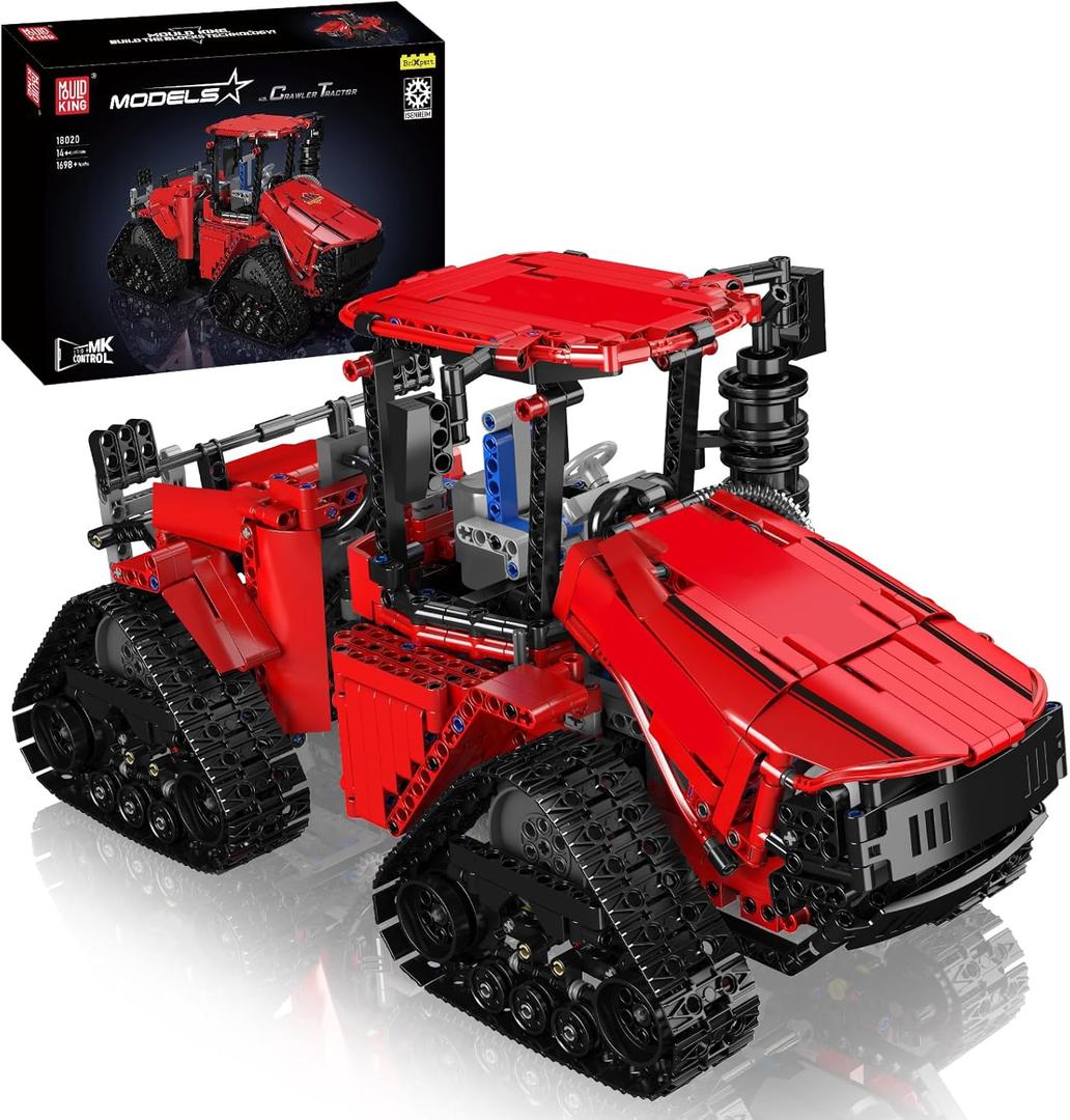 Mould King Crawler Tractor Building Toys, 1698 Pieces 4x4 Tracked Tractor Building Sets for Adults Age 14+, Construction Vehicle Model Blocks Kit Creative