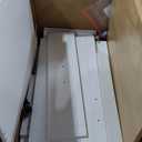 Shintenchi Kitchen Island Cart with Storage,Rolling Side Table on Wheels with Large Worktop, Cabinet,Towel Rack and Drawers for Kitchen,Dinning Room, White