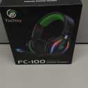 Fachixy FC-100 Wireless Gaming Headset for PS5, PS4, Switch - Gaming Headphones with Lossless Audio & 50Hrs Battery Life - Gamer Headset with Microphone for Mac, Laptop, Mobile (Blue)