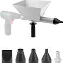 QWORK Electric Mortar Grout Gun, Plastic Cement Caulking Gun with 5 Replaceable Nozzles and Detachable Muzzle, for Efficient Tiling and Masonry Work