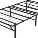 Amazon Basics Foldable Metal Platform Bed Frame with Storage, Sturdy Steel Support, No Box Spring Needed, 14-inch High, Tool-Free Setup, Twin Size, Black
