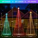 HOLILLUMA 7FT Outdoor Christmas Tree, RGB Color Changing Pre-lit Smart Cone Christmas Tree with LED Lights, App&Remote Control, DIY Multi-Color Lightshow, Music Sync, Christmas New Year Decoration