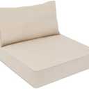 AAAAAcessories Outdoor Deep Seat Cushions, Waterproof, Fade-Resistant Patio Furniture Replacement Cushions, 23.5" x 25.5" x 5" + 23.5" x 13.5", Sandstone Beige