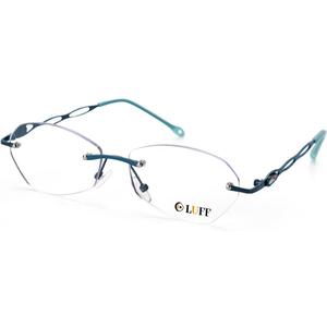 LUFF Rimless Reading Glasses for Women | Blue Light Computer Readers | Lightweight 16g Metal Frame | Eye Strain Relief 2.0