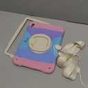 for iPad (A16) 11th Generation case 11''(2025)/10th Generation case 10.9''(2022),360Rotatable Stand with [Pencil Holder & Shoulder Strap] Heavy Duty Shockproof Silicone Case (Colorful Pink)