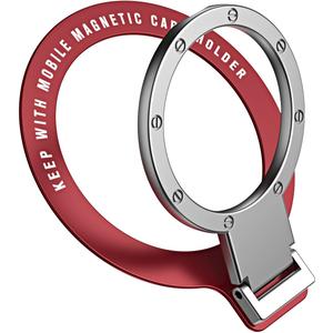 AGG Cell Phone Ring Holder Grip,Thin Magnetic Ring for Phone Case,Wireless Charging Rings for iphone Magsafe Grip ,Universal Metal Rings Compatible with Magsafe Sticker,Magnet Phone Ring Stand-Red