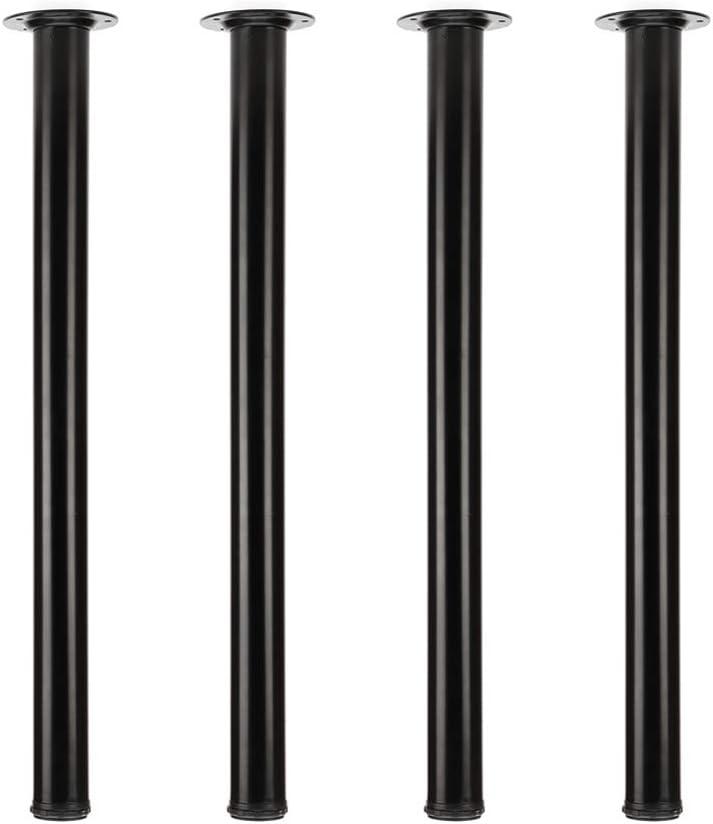 QLLY 28 inch Adjustable Metal Desk Legs, Office Table Furniture Leg Set, Set of 4 (Black)