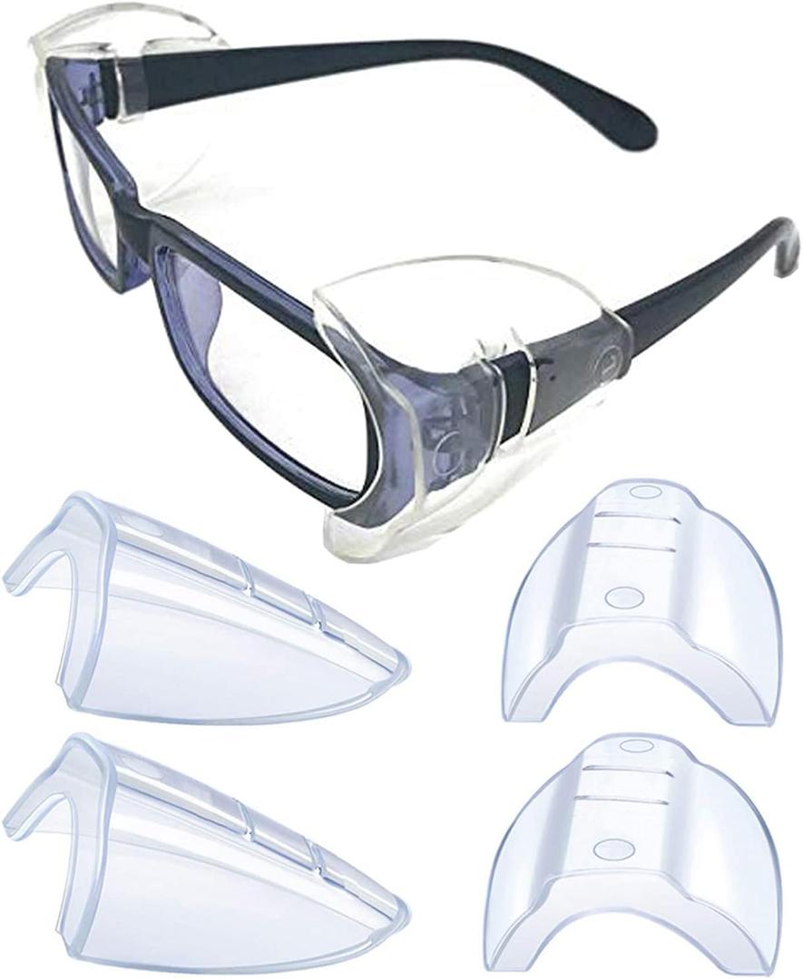 2/4/6/10/20/50 Pairs Safety Glasses Side Shields,Slip on Side Shields, Fits Medium to Large Eyeglasses Frames(Large)