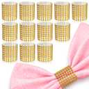 Set of 100 Gold Napkin Rings  Rhinestone Napkin Ring Holders for Weddings, Parties, Fall Events & Table Decorations for Dinner Parties | Durable & Reusable, Great as Elegant Kitchen Gifts for Hosts