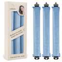 Overnight Heatless Hair Curler Blowout Rods Jumbo Satin Flexi Rods for Heatless Overnight Curls, Soft No-Heat Hair Styling Tools for All Hair Types, 3pcs Blue