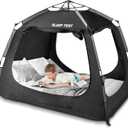 Portable Bed Tent Bed Canopy Queen Size, ONE-Click Sleeping Tent Breathable Indoor Tent Privacy Large Space with 3 Doors for Kids and Adult