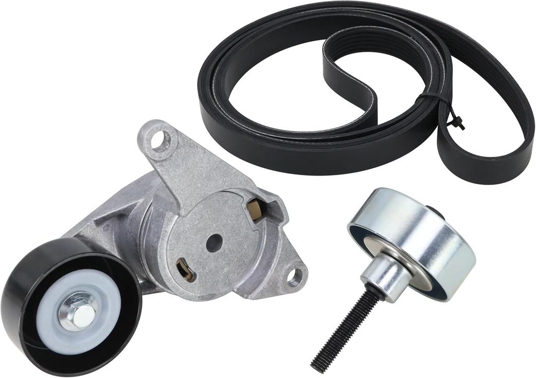 Serpentine Belt Tensioner Drive Component Kit Compatible with GMC Acadia Terrain/Chevy Impala Malibu Traverse Equinox/Buick Enclave/Cadillac XTS SRX 3.0L 3.6L Replace 12610680 12626644 6K938