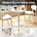 Round Dining Table 24" Circle Tulip Table for 2 People,White | Mid Century Modern Leisure Kitchen Tables with Metal Thickened Tabletop & Sturdy Metal Pedestal Small Places Living Room Cafe