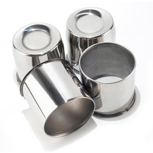 4Pcs 5.15" Push Through Wheel Center Caps Stainless Trailer Hub Cap for Truck SUV RV Wheel Rim, Combination of 2 Closed Curved and 2 Open Ended Wheel Hub Covers (Fit 5.15" Bore Chrome)