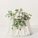 Ling's moment 2PCS Artificial Floral Swags Arch Flowers Wedding Centerpieces Flower Rose Garland Mantel Greenery Arrangements for Sweetheart Welcome Signs Decor Wall Window Home Decor White & Sage