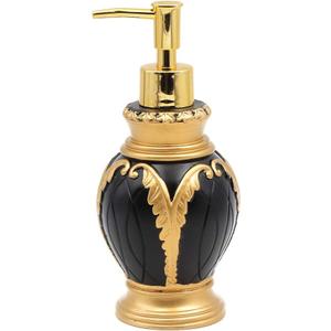 LUANT 12 OZ Liquid Soap Dispenser Pump for Kitchen or Bathroom Countertops, Black with Gold