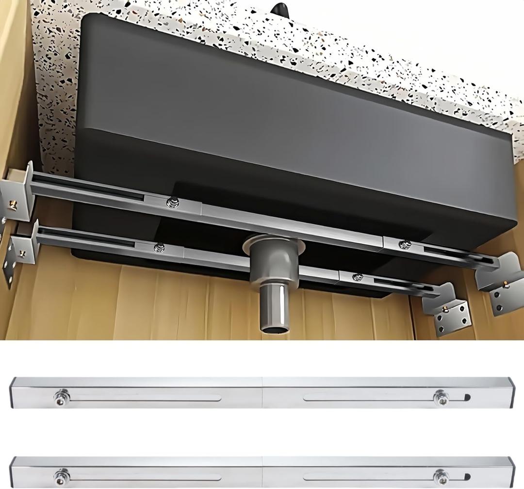 Undermount Sink Brackets, Stainless Steel Adjustable Undermounts Sinks Support, Horizontal Installation Save Space, Heavy Duty Repair System Kit for Kitchen Bathroom (31.5-43 inches/80-110cm)