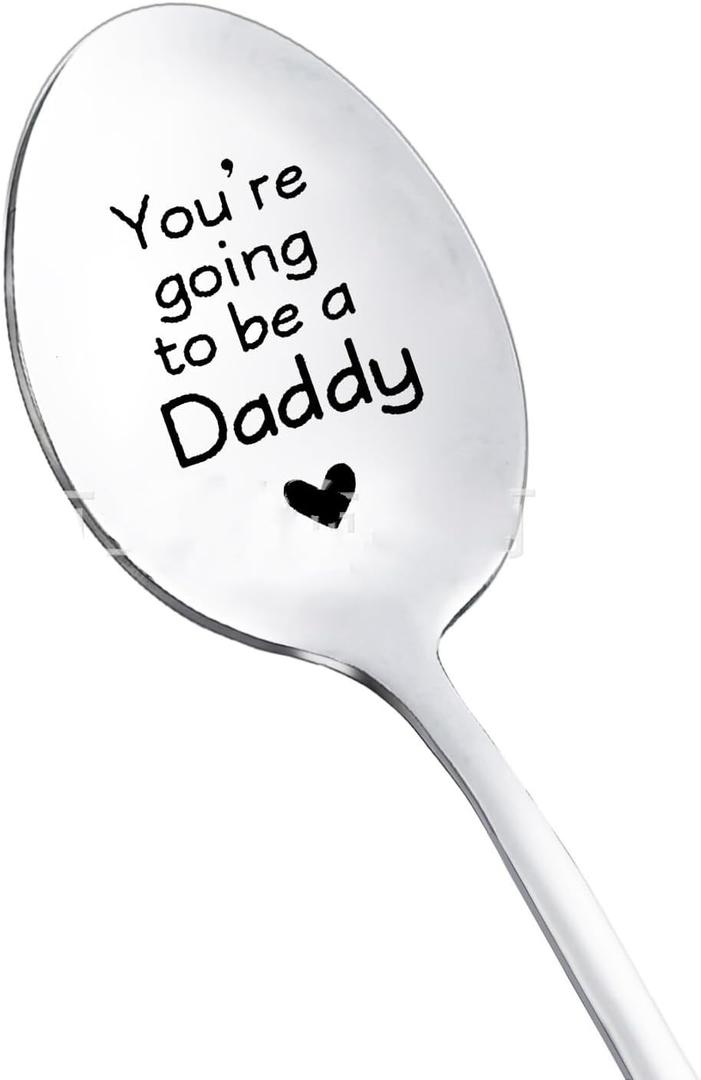 Baby Pregnancy Announcement Gifts for Dad You're Going to Be a Daddy Spoon for New Dad Gift Coffee Tea Spoons for Father Daddy to Be Gifts Funny Engraved Stainelss Steel Spoon
