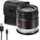 Amoper 30X Loupe Magnifier, USB Rechargeable 8 Lights Portable Eye Loupe Sewing Magnifying Glass for Watches, Jewelry, Coins, Currency, Stamps