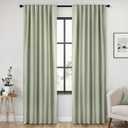 ANRODUO Rod Pocket and Back Tab Pleated Blackout Curtains with Hooks, Rings, Sage Green Curtains 84 Inches Long 2 Panels, Thermal Insulated Room Darkening Living Room Bedroom Curtain, 42x84 Inches