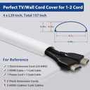 ZhiYo Wall Cord Concealer 156in (4X L39in), TV Cord Hider for Wall Mounted TV, Self-Adhesive Paintable Wire Covers for Cords, White Cord Cover, Half Round Cable Raceway, 1in (W) x 0.5in (H)