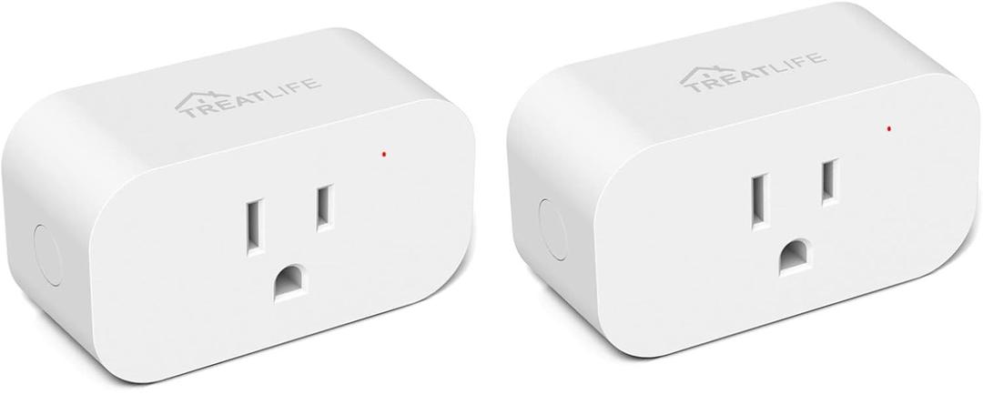 TREATLIFE 2 Pack Smart Plugs that Work with Alexa and Google Home, 7 Day Heavy Duty Programmable Timer, 1800W 15A WiFi Smart Outlet, Child Lock, Vacation Mode, Reliable WiFi Connection