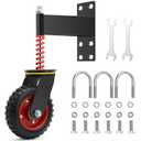 W B D WEIBIDA 6 Inch Heavy Duty Gate Wheel, 500LBS Capacity Fence Gate Wheels for Metal Tube Gate Wooden Gate, 360 Degree Swivel Spring Loaded Gate Caster Wheels, Dual Mount Options (Straight/U-Bolt)