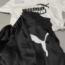 PUMA Boys Pants Set - 3 Piece Athletic T-Shirt, Zip Up Jacket, Jogger Pants - Boys Activewear Tricot Jogset (8-16) (10-12, White/Black Core)