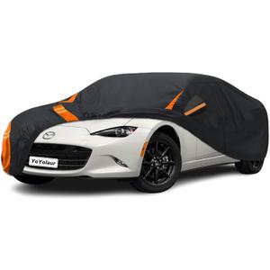 10-Layer for Mazda Miata MX-5 MX5 Car Cover Waterproof All Weather for Automobiles, Outdoor Full Exterior Covers Soft Cotton Lining with Door Zipper, Fit for Mazda Miata 1990-2025