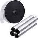 Pipe Insulation Foam Tube Set,1pcs 32.8 Ft X 2" Wide and 4Pcs 1.3 Ft x 0.8 Inch Self Adhesive Insulation Foam Wrap Aluminum Foil Pipe Covers for Spigot, Pipes, Sprinkler Freeze Protection