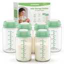 Breastmilk Storage Bottles 11oz for Momcozy 22oz Milk Cooler, Spectra Pumps | Wide Neck Pump Collection Bottle for Pumping, Fridge Store & Feeding, BPA-Free Breast Milk Container 6 Pcs
